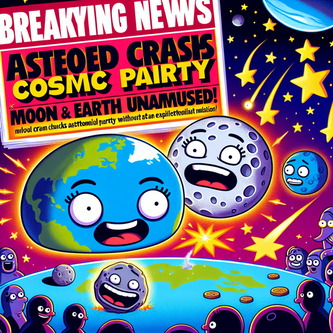 “Breaking News: Asteroid Crashes Cosmic Party, Moon and Earth Unamused!” funny news funny newz weird news