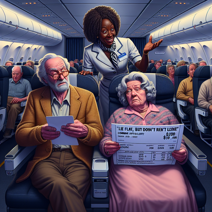 JetBlue’s “Lie-Flat, But Don’t Recline” Seats: Elderly Couple Charged $5200, Offered $400 Comp funny news funny newz weird news
