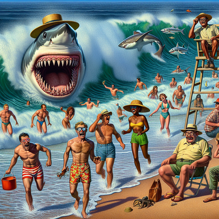 “Shark Chomps Swimmer in Del Mar: Beaches Closed, Sharks Rule the Waves!”